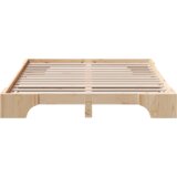 vidaXL okvir za posteljo Naravni Trden borov les 140 x 200 cm Vzdržljiv | Shoptok.si