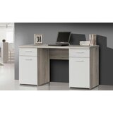 Cantus pisalna miza kovina, umetna masa, leseni material bela, barve hrasta, peščene barve | Shoptok.si