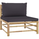 Maison Chic Seti vrtnega pohištva - Vrtna garnitura - Vrtni pohištvo set 3-delna s temno sivimi blazinami bambus, (21810041) | Shoptok.si