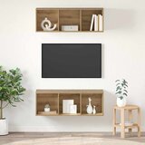  Set TV komoda Zidne 2 pcs Umjetnički hrast 37 x 37 x 107 cm | shoptok.hr