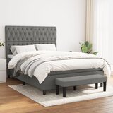 The Living Store Box spring postelja z vzmetnico temno siva 140x200 cm blago - Box Spring Postelja, (21521249) Cene