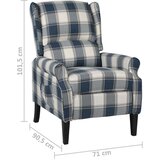 vidaXL Naslanjač modro blago | Shoptok.si