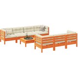  8-dijelni set vrtnih sofa s jastucima voštano smeđi od borovine | shoptok.hr
