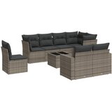 Maison Chic Seti vrtnega pohištva - Vrtna garnitura - Vrtni pohištvo set 9-delna z blazinami siv poli ratan, (21804983) | Shoptok.si