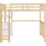 Lumor Postelja z mezzanine 90x200 cm iz masivnega lesa - Z 6 predali in zaščito proti padcu - Naravna, (22155970) | Shoptok.si