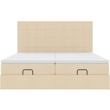 vidaXL otomanski okvir kreveta s madracima krem 160x200cm od tkanine | shoptok.hr