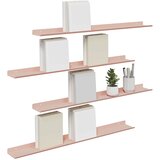  Lebdeća polica Zidne 4 pcs Ružičasta 80 x 9 x 2,5 cm Čelik | Eponuda.com