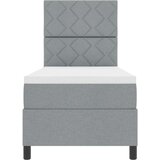 vidaXL Postelja s box springom z vzmetnico svetlo siva 80x200 cm tkanina | Shoptok.si