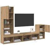TV stenske enote z LED lučmi Umetni hrast Konstruiran les, (5000112824) | Shoptok.si