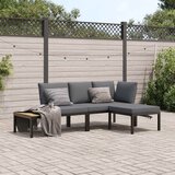  3-dijelni set vrtnih sofa s jastucima crni aluminijski | shoptok.hr