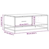 vidaXL Klubska mizica sonoma hrast 90x57x35 cm inženir. les in kovina | Shoptok.si