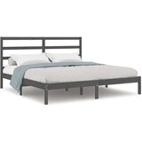  Posteljni okvir siv iz trdne borovine 200x200 cm, (20643779) | Shoptok.si
