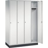 C+P Jeklena garderobna omara INTRO, širina 1220 mm, 4 predelki, korpus svetlo siv, vrata svetlo siva | Shoptok.si