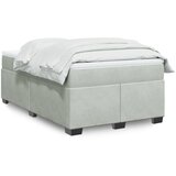 The Living Store Box spring postelja z vzmetnico svetlo siva 120x190 cm žamet - Box Spring Postelja, (21428190) Cene