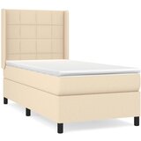 vidaXL Krevet s oprugama i madracem krem 90 x 200 cm od tkanine | shoptok.hr