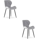 Mango stolica - sivo-bijela eko koža / crne noge x 2 | shoptok.hr