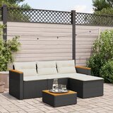 Maison Chic Seti vrtnega pohištva - Vrtna garnitura - Vrtni pohištvo set 3-delna z blazinami črn poli ratan, (21818042) | Shoptok.si