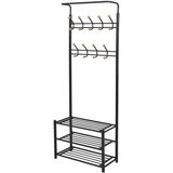 Vješalica za Odjeću s Policama za Obuću 68x32x182 5 cm Crna | shoptok.hr