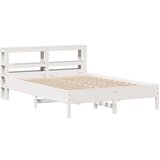 vidaXL Posteljni okvir z vzglavjem bel 150x200 cm trdna borovina, (21303980) | Shoptok.si