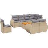 vidaXL 9-dijelni set vrtnih sofa s jastucima bež od poliratana | shoptok.hr