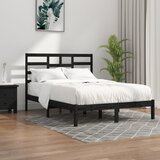 Furnova Posteljni okvir črn iz trdnega lesa 140x190 cm, (21938116) Cene