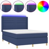  Box spring s madracem LED plavi 140x200 cm od tkanine | shoptok.hr