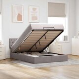  Otomanska postelja z vzmetnico & LEDs taupe 140x190 cm blago, (22053712) Cene