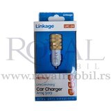  auto punjač (kuciste) linkage LKC-24 2.1A beli sa zlatnim | ePonuda.com