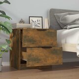  Noćni ormarići 2 kom boja dimljenog hrasta konstruirano drvo Smeđa | Shoptok.si