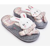 Boto Children's slippers with thick sole gray rabbits Dasca | Shoptok.si