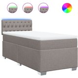 vidaXL Box spring postelja z vzmetnico taupe 80x200 cm blago, (21291195) Cene