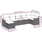  7-dijelni set vrtnih sofa od poliratana s jastucima crni | shoptok.hr