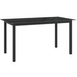 vidaXL vrtna miza črna 150x90x74 cm aluminij in steklo | Shoptok.si