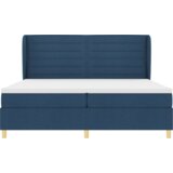  Postelja s vzmetnico Modra 200x200 cm Tkanina, (22052148) | Shoptok.si