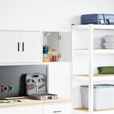 vidaXL Garažna stenska omara Bela inženirska lesa | Shoptok.si
