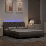  Okvir kreveta s LED-om bez madraca Taupe 160x200 cm tkanina | shoptok.hr