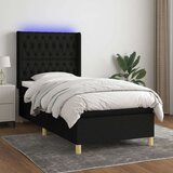  Box spring s madracem LED crni 100x200 cm od tkanine Cijene