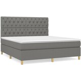 Maison Chic Box spring postelja - Vzmetna postelja z vzmetnico temno siva 160x200 cm blago SL14724, (21894600) | Shoptok.si