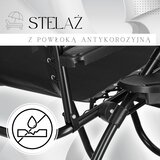 springos Vrtna Ležaljka s Naslonom za Glavu i Krovom, Crna | shoptok.hr