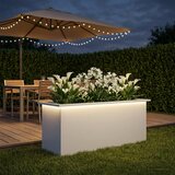  Vrtna posuda za sadnju s LED svjetlom Bijela 40 x 100 x 40 cm | shoptok.hr