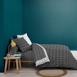 Douceur d intérieur Bijela/tamno siva pamučna posteljina za bračni krevet/za produženi krevet 240x220 cm Aristide – | shoptok.hr