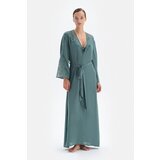 Dagi Green Long Dressing Gown with Lace Detail | shoptok.hr