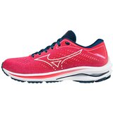 Mizuno Women's Running Shoes Wave Rider 25 / Phlox Pink / White / Gibraltor Sea cene
