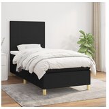  Box spring postelja z vzmetnico črna 100x200 cm blago | Shoptok.si