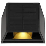 LED solarna zunanja stenska svetilka (Solarna celica, 6 W, Plastika, Topla bela, Črne barve)