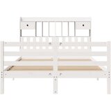 vidaXL Knjižna postelja brez ležišča bela 140x190 cm trdna borovina | Shoptok.si
