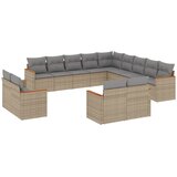  13-dijelni set vrtnih sofa s jastucima poliratan Bež | shoptok.hr