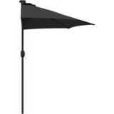 vidaXL Vrtni dežnik Črna 294 x 150 x 224 cm blago | Shoptok.si