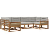 vidaXL Zunanja garnitura za sedenje 6 pcs Naravna in svetlo siva, (5000282451) | Shoptok.si