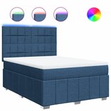 vidaXL Krevet s oprugama i madracem plavi 140 x 190 cm od tkanine | shoptok.hr